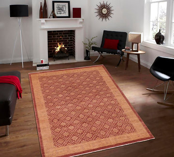handmade Transitional Kafkaz Chobi Ziegler Red Brown Hand Knotted RECTANGLE 100% WOOL area rug 6 x 9